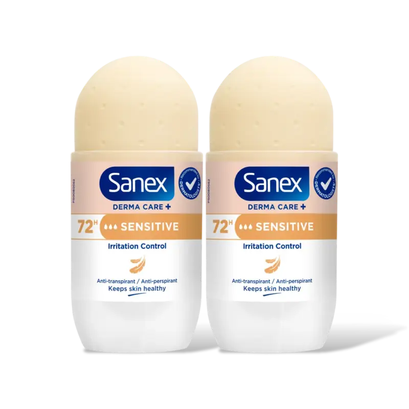 Sanex Derma care+ sensitive deo roller 2-pack