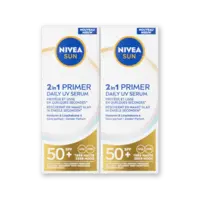 Nivea Sun 2 in 1 primer daily UV serum spf50+ 2-pk