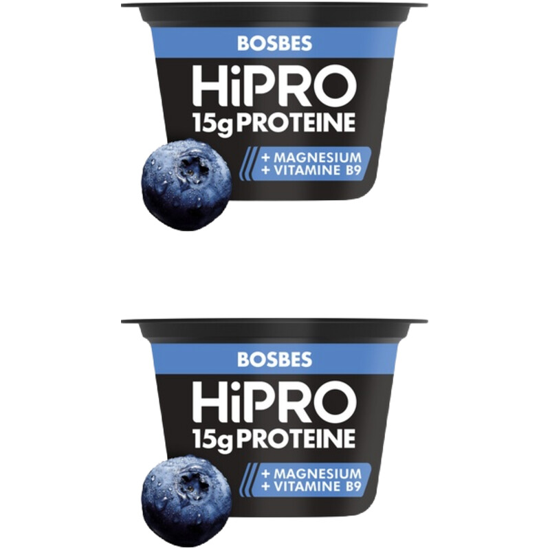 Een afbeelding van HiPRO Protein skyr stijl bosbes 2-pack