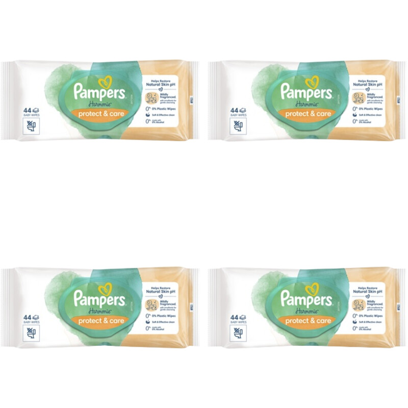 Een afbeelding van Pampers Harmonie Calendula 0% plastic 4-pack