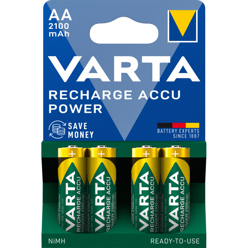 Varta AA oplaadbare batterijen 2100 mAh