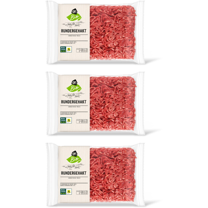 AH Biologisch Rundergehakt 3 pack.