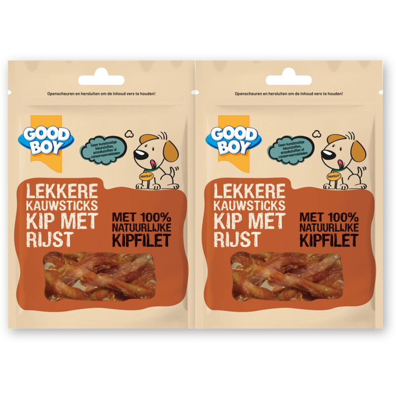 Good boy Lekkere kauwsticks kip met rijst 2-pack