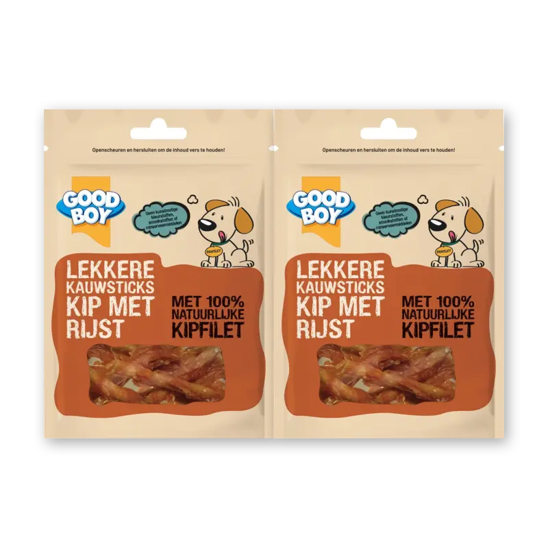 Lekkere kauwsticks kip met rijst 2-pack