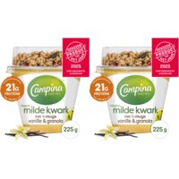 Campina Magere milde kwark vanil&granola 2-pack