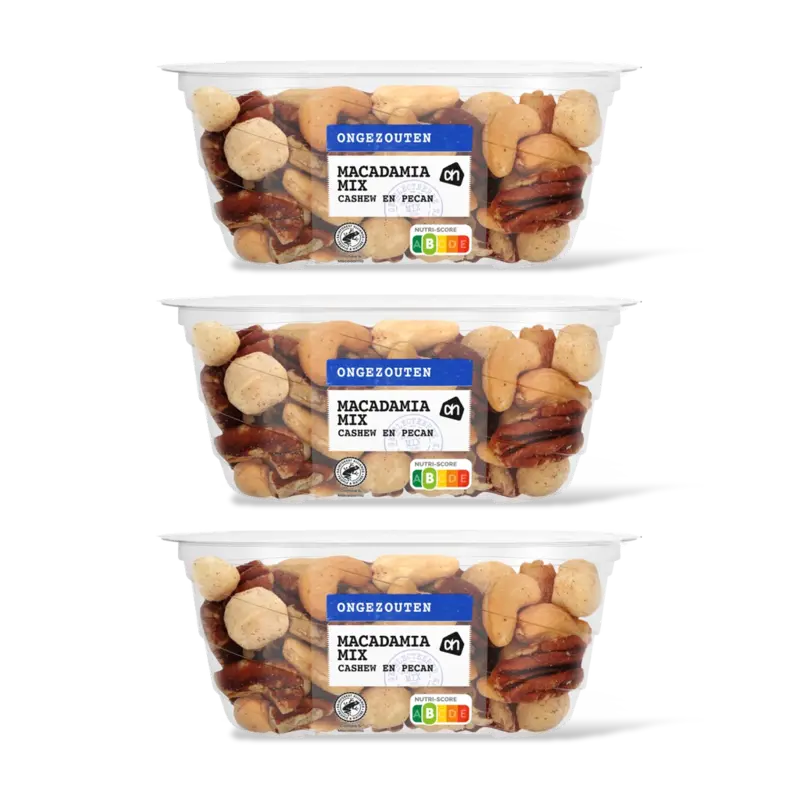 AH Macadamiamix ongezouten 3-pack