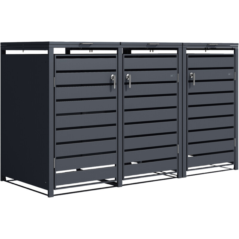 Een afbeelding van Axi Lucas container antraciet 3x 240 liter