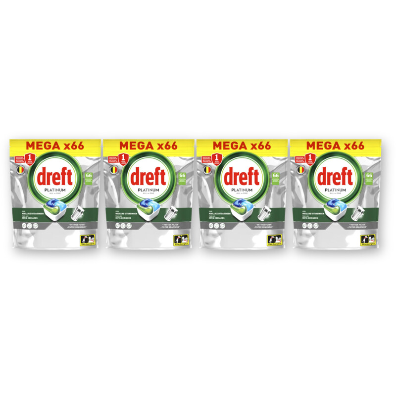 Dreft Platinum original vaatwastblt XXL 4-pack