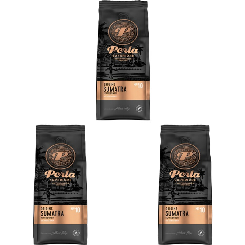 Een afbeelding van Perla Superiore Origins Sumatra koffiebonen 3-pack