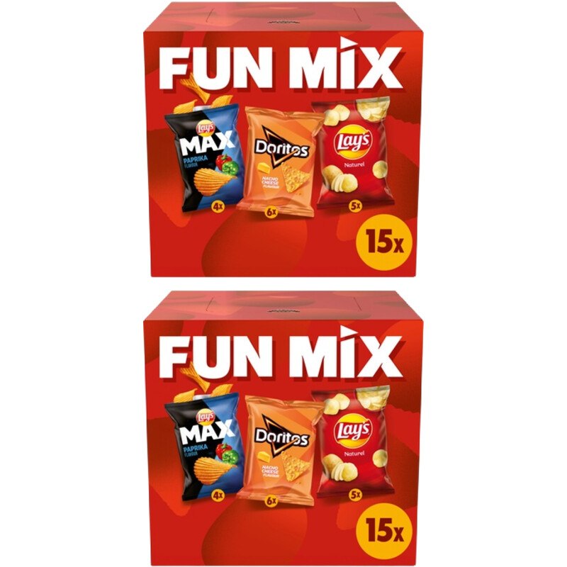 Een afbeelding van Lay's Fun Mix Chips 2-pack
