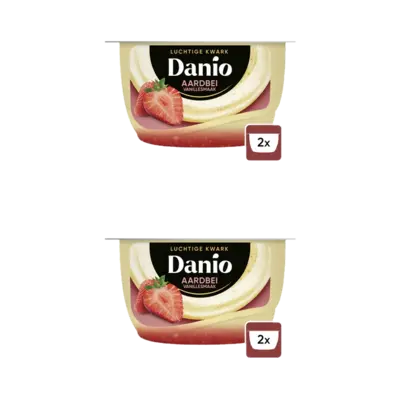 Danio kwark aardbei vanille 2-pack