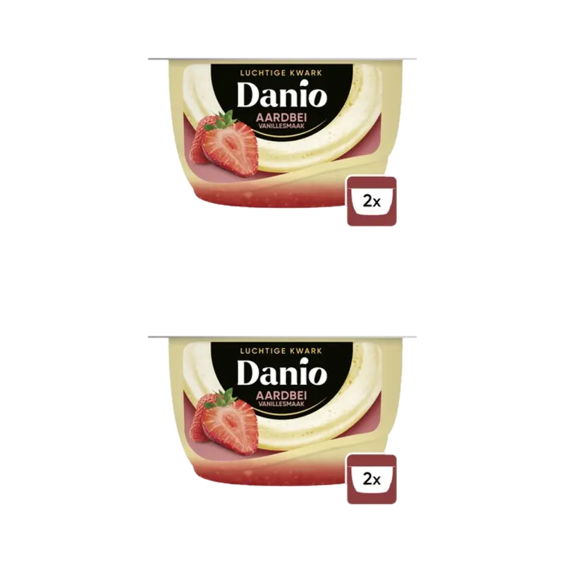 Danio kwark aardbei vanille 2-pack