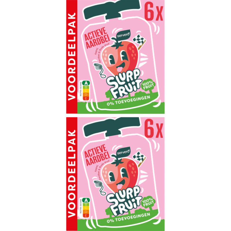 Een afbeelding van Servero Slurpfruit actieve aardbei vp 2-pack