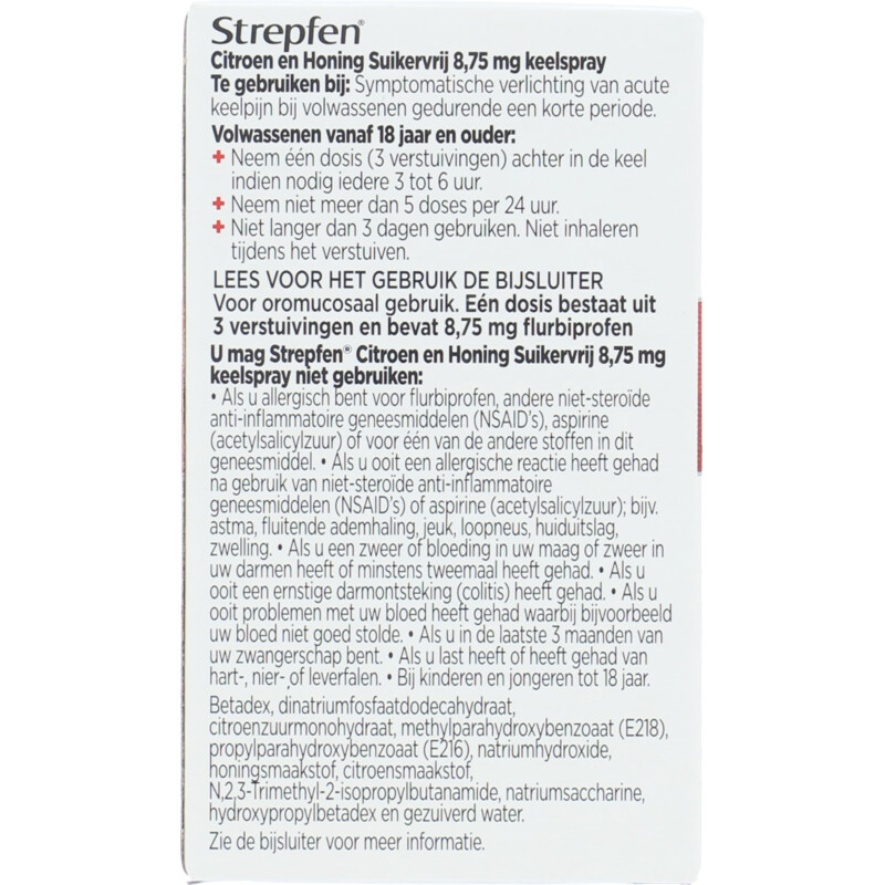 Een afbeelding van Strepfen Keelspray citroen & honing