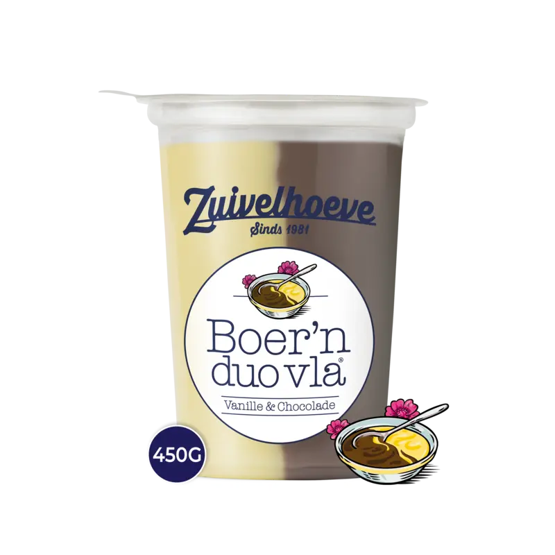 Zuivelhoeve Boer'n duo vla vanille chocolade