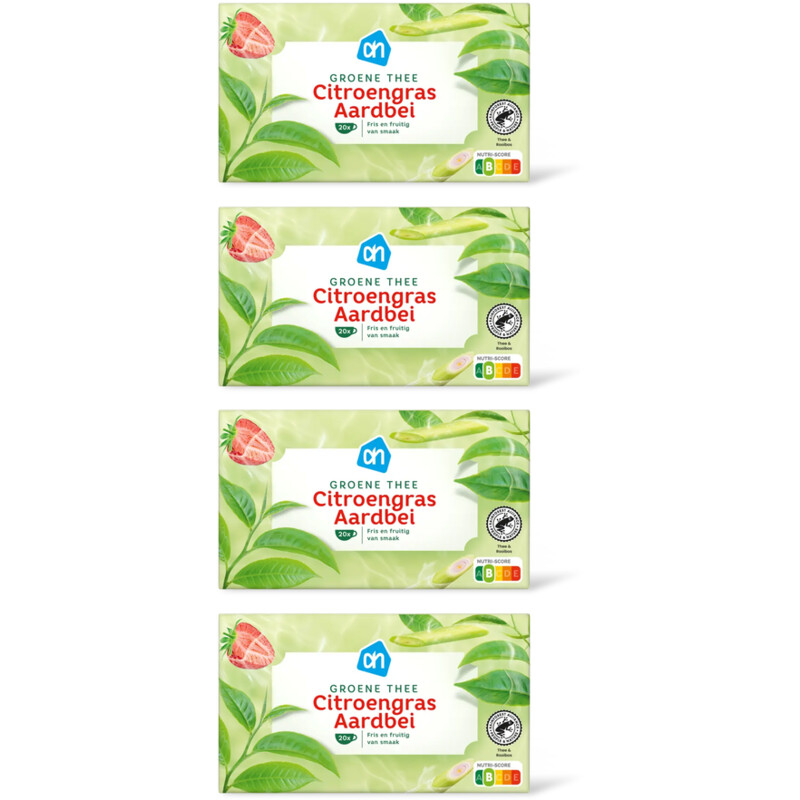 AH Groene thee citroengras aardbei 4-pack