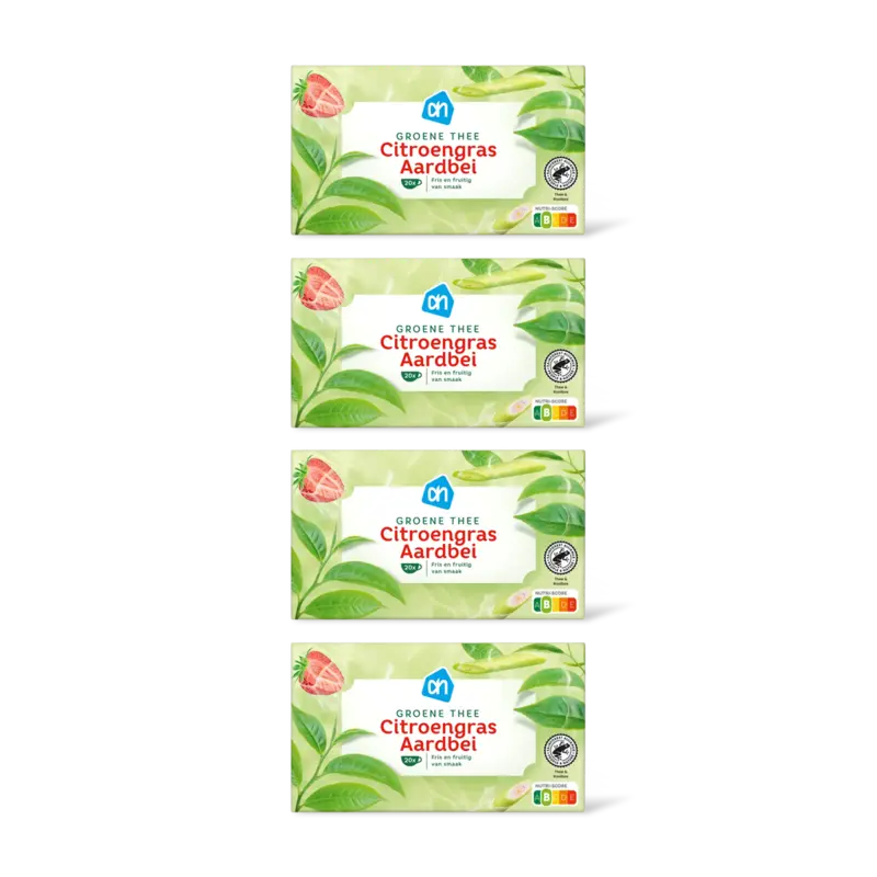 AH Groene thee citroengras aardbei 4-pack