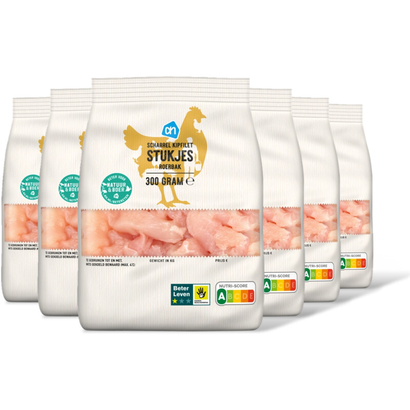 AH Scharrel kipfilet stukjes roerbak 6 pack