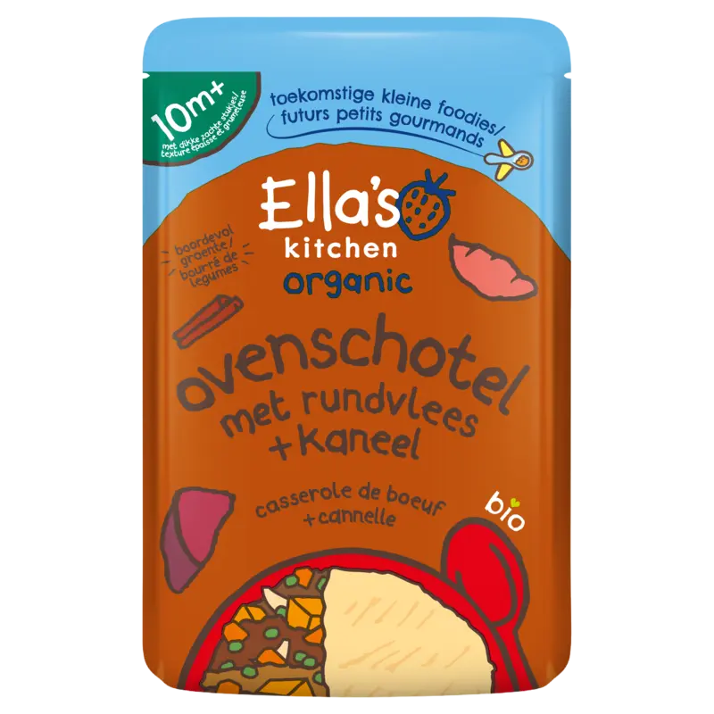 Organic Ovenschotel met Rundvlees + Kaneel 10+ Maanden
