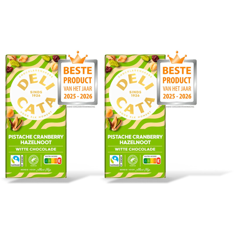 Delicata Reep witte chocola pistache cranbery 2pk