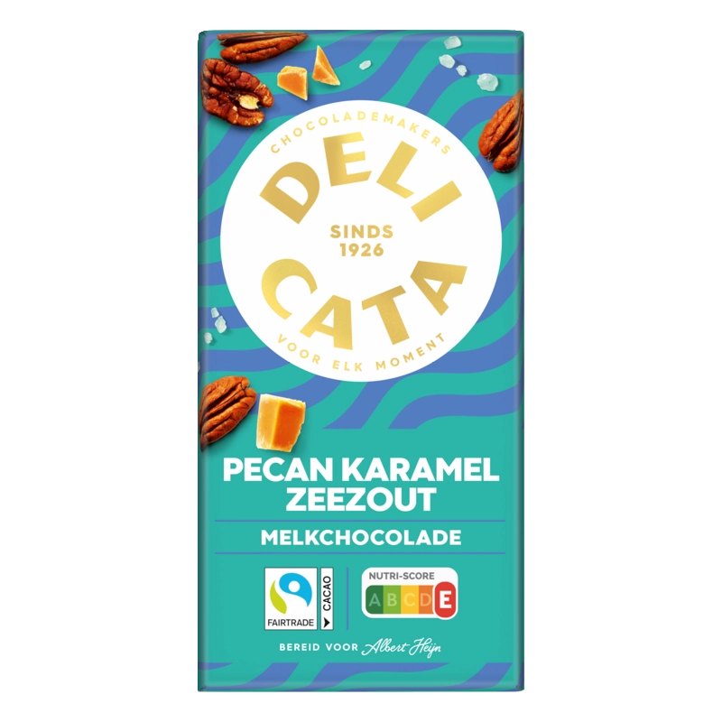 Reep melkchocolade pecan karamel zeezout