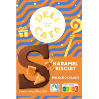 Een afbeelding van Delicata Chocoladeletter melk karamel biscuit