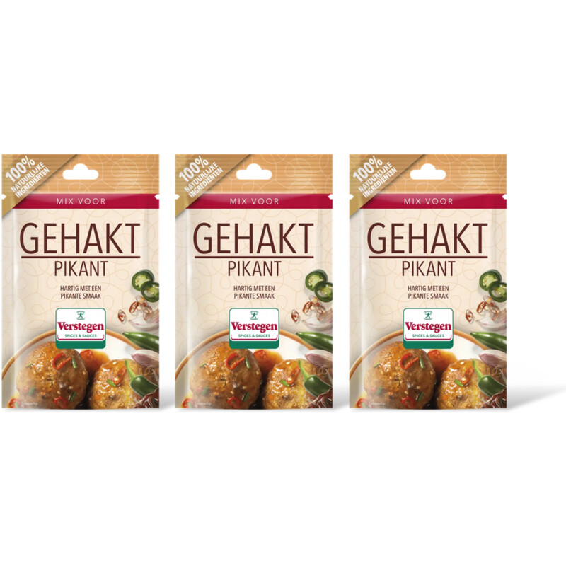 Verstegen Kruidenmix voor gehakt pikant 3-pack