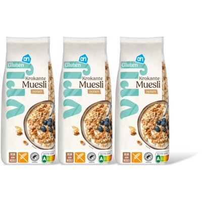 pdp-image-AH Glutenvrij Krokante muesli met noten 3-pack
