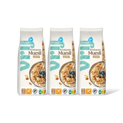 pdp-image-AH Glutenvrij Krokante muesli met noten 3-pack