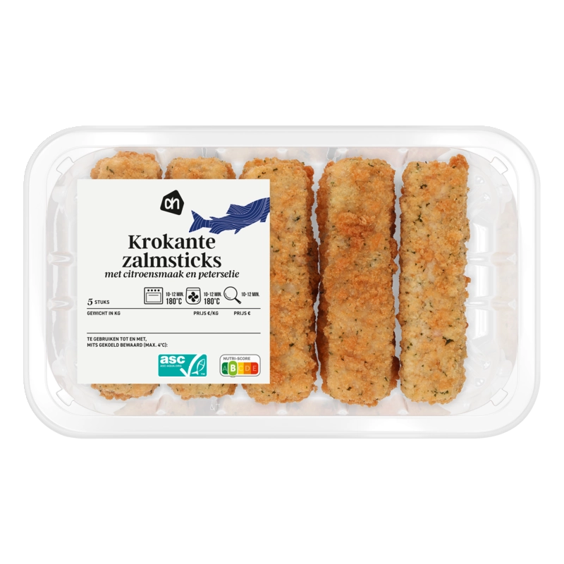 Krokante zalmsticks citroen peterselie