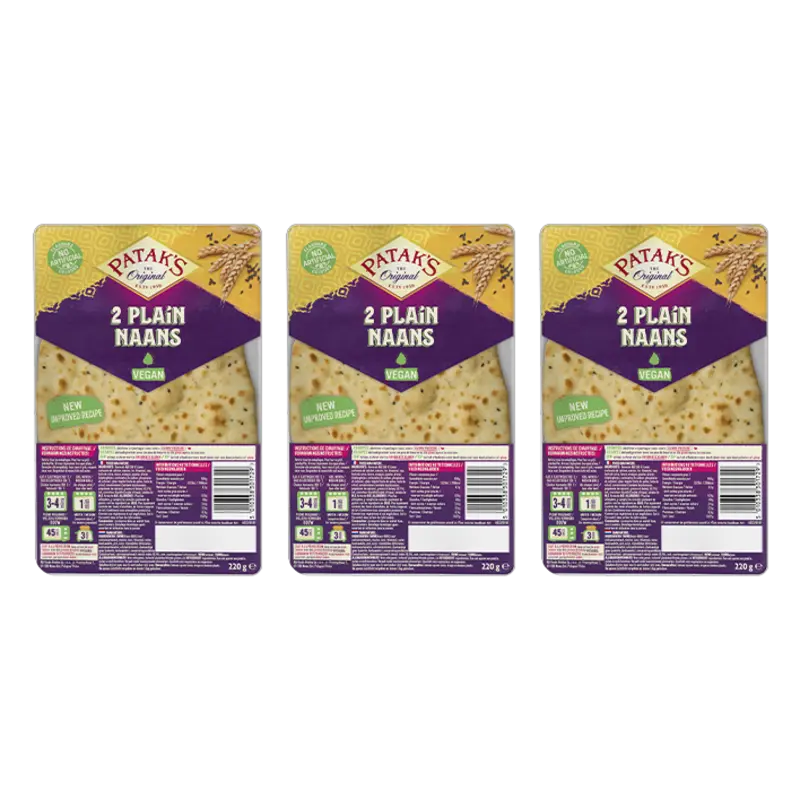 Patak's Naan plain 3-pack