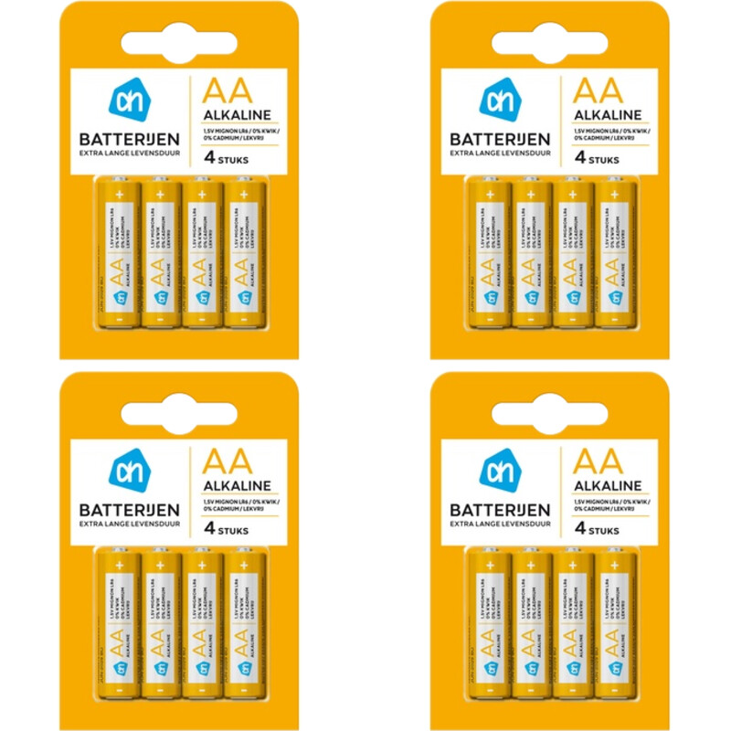Een afbeelding van AH Alkaline AA batterijen 4-pack