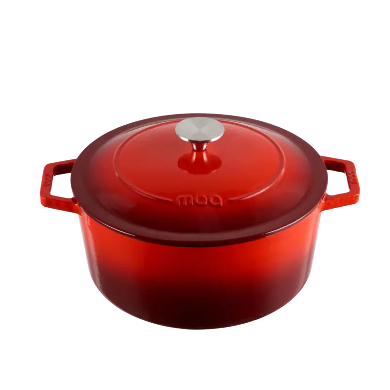 Lifegoods Cast iron rasserole 26cm 5,7 liter rood