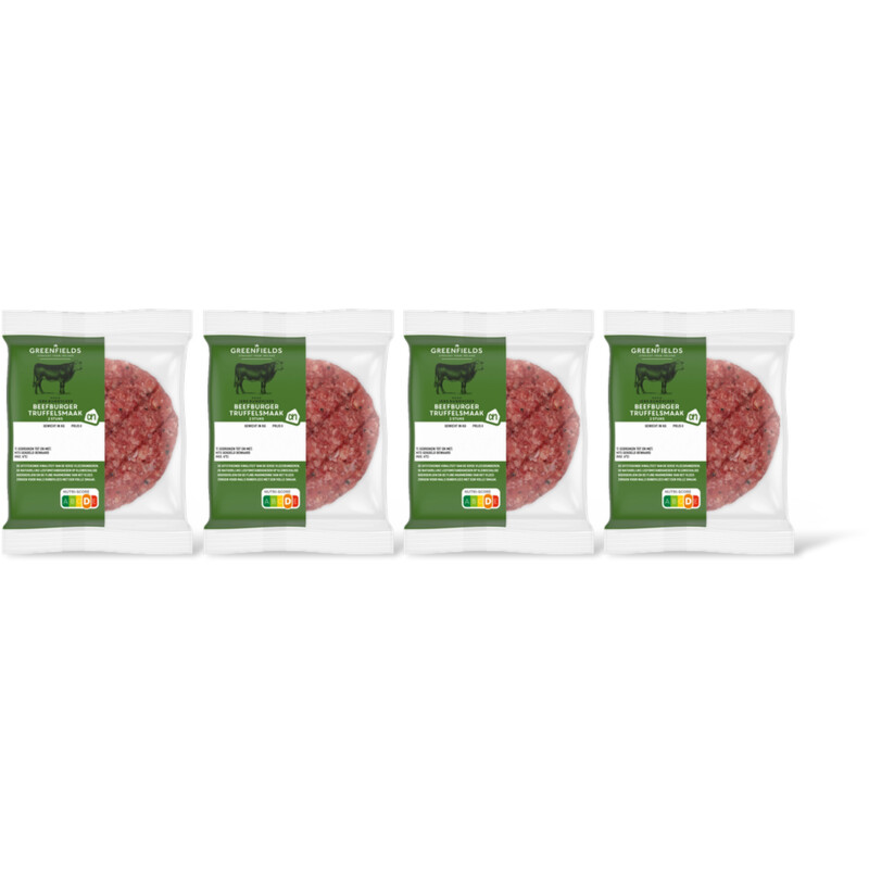 AH Greenfields Beefburger truffelsmaak 2 stuks 4-pack