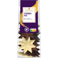 Een afbeelding van AH Excellent Sterrenmix melk, pure en witte chocolade