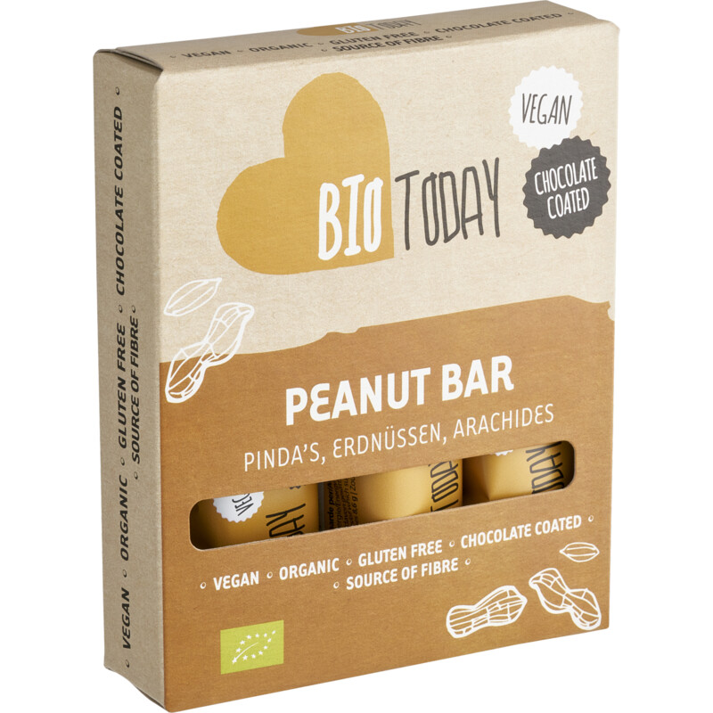 Een afbeelding van BioToday Vegan choco bar pinda's