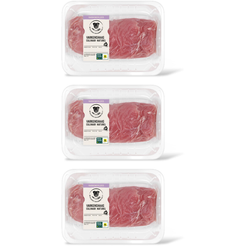 AH Varkenshaas culinair naturel 3-pack