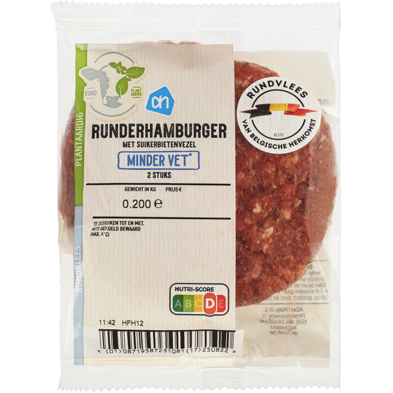 Een afbeelding van AH Runderhamburger suikerbietenvezel bel