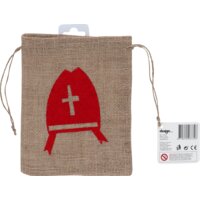 Hoomark Jute zakje mijter rood