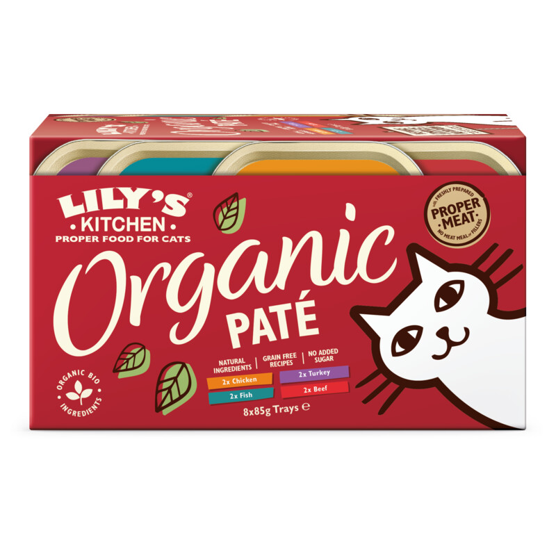 Een afbeelding van Lily's Kitchen Organic paté diverse smaken 8-pack