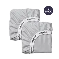 HappyBed 2 hoeslakens 160x200+35cm grey