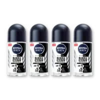 NIVEA Men black & white deodorant roller 4-pck