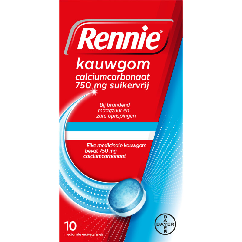 Een afbeelding van Rennie Kauwgom calciumcarbonaat suikervrij