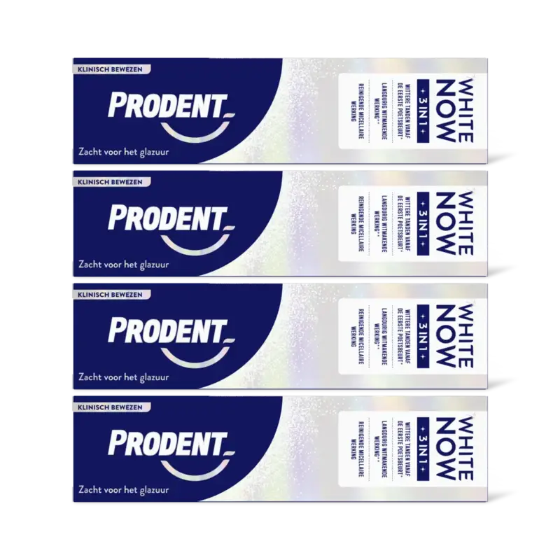 Prodent Tandpasta white now 3-in-1 4-pack