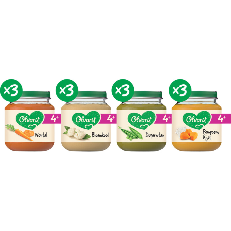 Een afbeelding van Olvarit Variatiemenu maaltijd 4m+