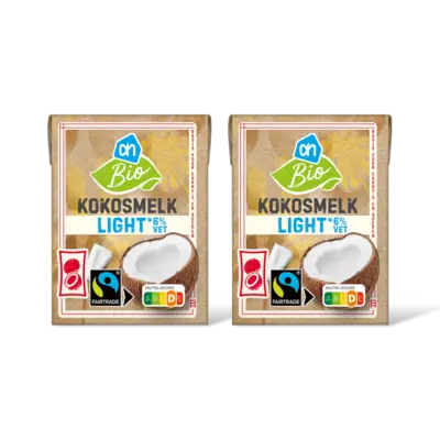 pdp-image-AH Biologisch Kokosmelk light 6% vet 2-pack