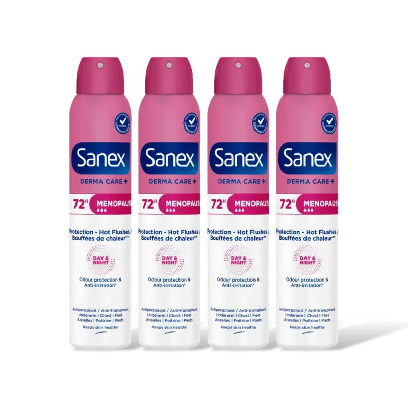 Sanex Derma care+ menopause deodorant spry 4pk