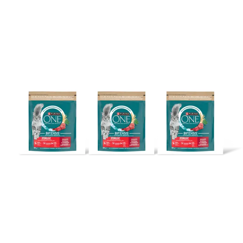 Purina ONE Sterilcat rijk aan rund 3-pack