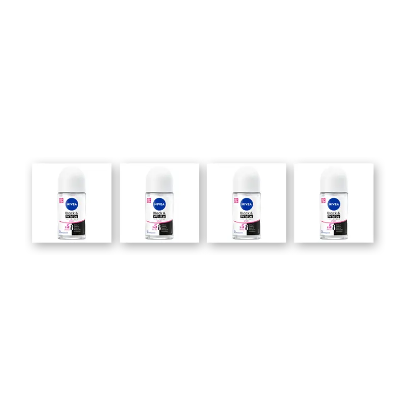 NIVEA Black & white original deo roller 4-pack