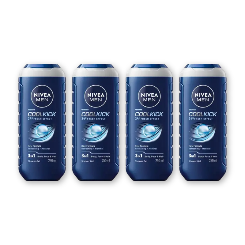 NIVEA Men cool kick shower gel 4-pack